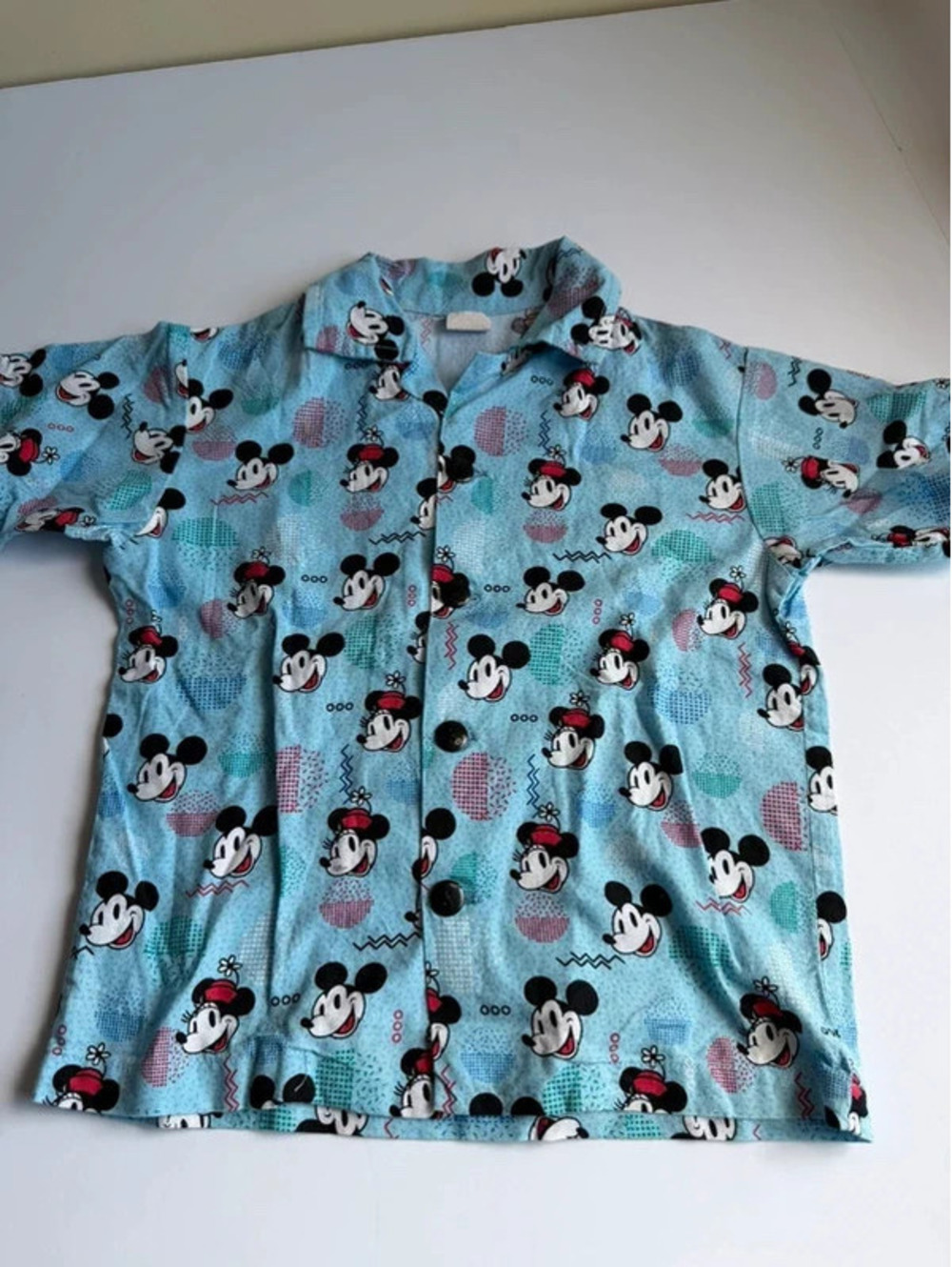 Vintage 90s Disney Toddler Tag 3 Fits 4T Mickey & Minnie Mouse Button Down Shirt